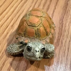 Vintage Stone Critter Littles Galapagos Turtle figurine, hand painted & signed